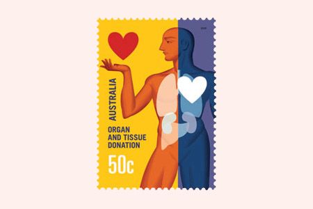 francobollo per la donazione degli organi