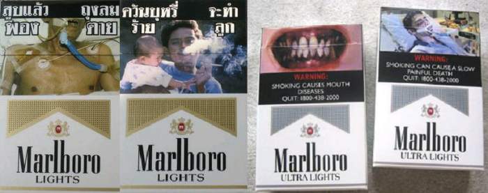 campagna antifumo pacchetti di sigarette